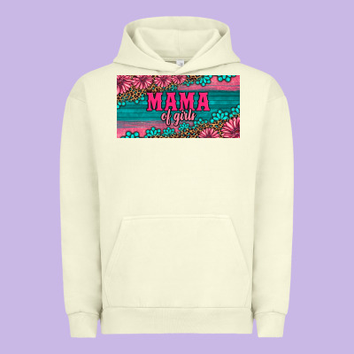 Pink Roses Mama Of Girls License Plate Urban Hoodie Designed By Artiststas