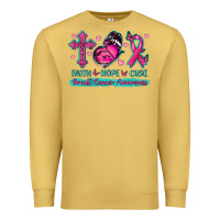 Antique Gold Faith Hope Cure Breast Cancer Awareness Premium Sweatshirt - texasbilliewilder