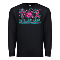 Black Faith Hope Cure Breast Cancer Awareness Premium Sweatshirt - texasbilliewilder