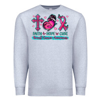 Heather Grey Faith Hope Cure Breast Cancer Awareness Premium Sweatshirt - texasbilliewilder