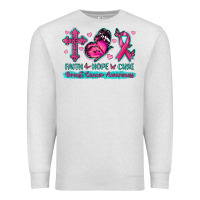 Oatmeal Heather Faith Hope Cure Breast Cancer Awareness Premium Sweatshirt - texasbilliewilder