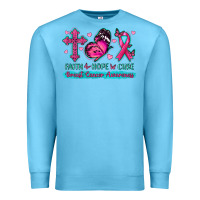 Ocean Blue Faith Hope Cure Breast Cancer Awareness Premium Sweatshirt - texasbilliewilder