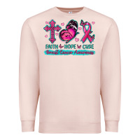 Pale Pink Faith Hope Cure Breast Cancer Awareness Premium Sweatshirt - texasbilliewilder