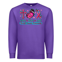 Purple Faith Hope Cure Breast Cancer Awareness Premium Sweatshirt - texasbilliewilder