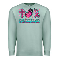 Seafoam Faith Hope Cure Breast Cancer Awareness Premium Sweatshirt - texasbilliewilder