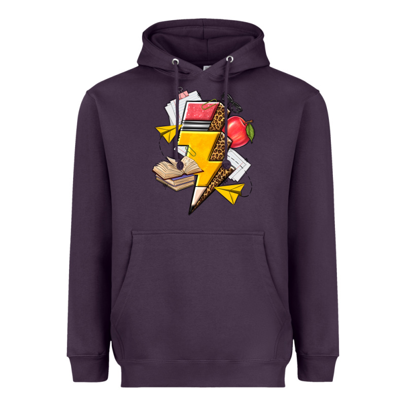 Teacher Lightning Bolt Heavyweight Hoodie by texasbilliewilder | Teevron