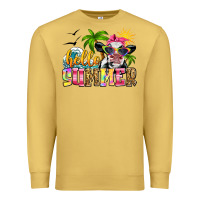 Antique Gold hello summer cow Premium Sweatshirt - Zillion Design Studio