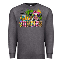 Charcoal Heather hello summer cow Premium Sweatshirt - Zillion Design Studio