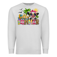 Dove Grey hello summer cow Premium Sweatshirt - Zillion Design Studio