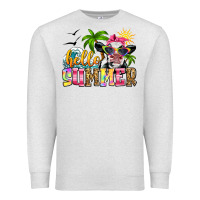 Oatmeal Heather hello summer cow Premium Sweatshirt - Zillion Design Studio