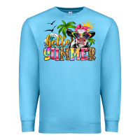 Ocean Blue hello summer cow Premium Sweatshirt - Zillion Design Studio