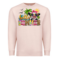 Pale Pink hello summer cow Premium Sweatshirt - Zillion Design Studio