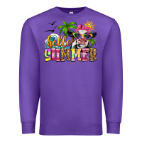 Purple hello summer cow Premium Sweatshirt - Zillion Design Studio