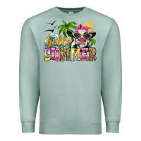 Seafoam hello summer cow Premium Sweatshirt - Zillion Design Studio
