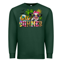 Sports Green hello summer cow Premium Sweatshirt - Zillion Design Studio