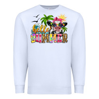 White hello summer cow Premium Sweatshirt - Zillion Design Studio