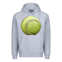 Heather Grey softball ball Premium Hoodie - JahusDesignShop