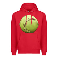 Red softball ball Premium Hoodie - JahusDesignShop