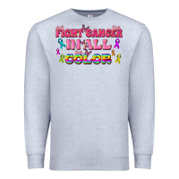 Heather Grey Fight Cancer In All Color Premium Sweatshirt - texasbilliewilder
