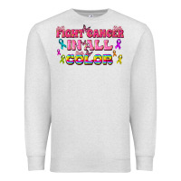 Oatmeal Heather Fight Cancer In All Color Premium Sweatshirt - texasbilliewilder