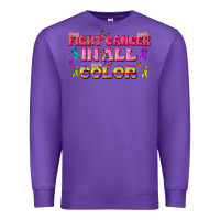 Purple Fight Cancer In All Color Premium Sweatshirt - texasbilliewilder