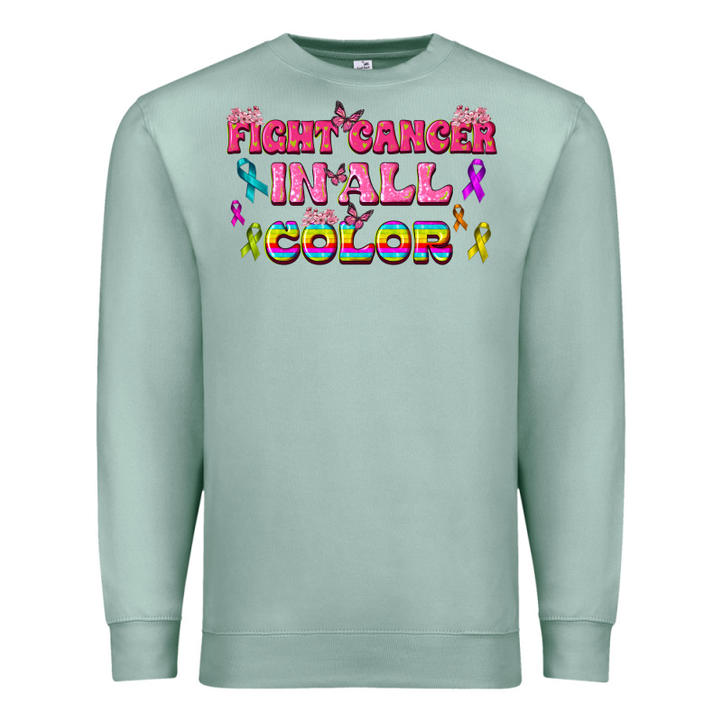 Fight Cancer In All Color Premium Sweatshirt by texasbilliewilder | Teevron
