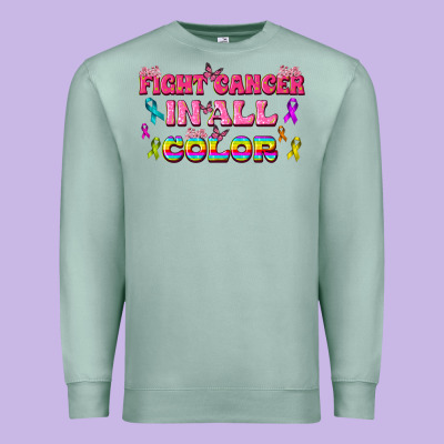 Fight Cancer In All Color Premium Sweatshirt Designed By Texasbilliewilder