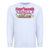 White Fight Cancer In All Color Premium Sweatshirt - texasbilliewilder