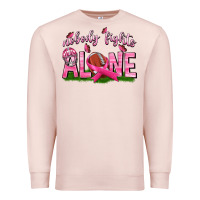 Pale Pink Football Nobody Fights Alone Premium Sweatshirt - texasbilliewilder