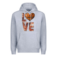 Heather Grey basketball love Premium Hoodie - JahusDesignShop