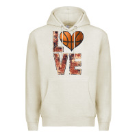 Oatmeal Heather basketball love Premium Hoodie - JahusDesignShop