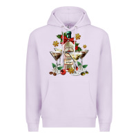 Lilac Christmas martini  and martini bottle Premium Hoodie - AdoDesignShop