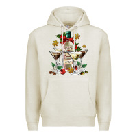 Oatmeal Heather Christmas martini  and martini bottle Premium Hoodie - AdoDesignShop
