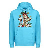 Ocean Blue Christmas martini  and martini bottle Premium Hoodie - AdoDesignShop