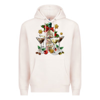 Pale Pink Christmas martini  and martini bottle Premium Hoodie - AdoDesignShop