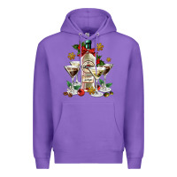 Purple Christmas martini  and martini bottle Premium Hoodie - AdoDesignShop