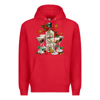 Red Christmas martini  and martini bottle Premium Hoodie - AdoDesignShop