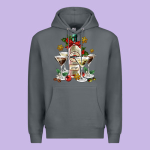 Christmas Martini  And Martini Bottle Premium Hoodie Designed By Adodesignshop