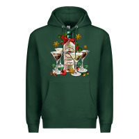 Sports Green Christmas martini  and martini bottle Premium Hoodie - AdoDesignShop