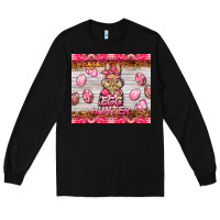 Black easter pink camouflage egg hunter  bunny Long Sleeve Tee - BarkalooDesign