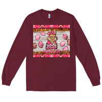 Burgundy easter pink camouflage egg hunter  bunny Long Sleeve Tee - BarkalooDesign