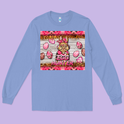 Easter Pink Camouflage Egg Hunter  Bunny Long Sleeve Tee Designed By Barkaloodesign
