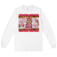 White easter pink camouflage egg hunter  bunny Long Sleeve Tee - BarkalooDesign
