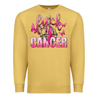 Antique Gold Fuck Cancer with Butterflies Premium Sweatshirt - texasbilliewilder
