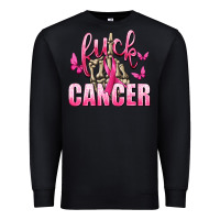 Black Fuck Cancer with Butterflies Premium Sweatshirt - texasbilliewilder