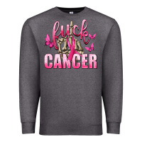 Charcoal Heather Fuck Cancer with Butterflies Premium Sweatshirt - texasbilliewilder