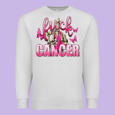 Fuck Cancer With Butterflies Premium Sweatshirt Designed By Texasbilliewilder