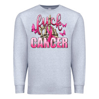 Heather Grey Fuck Cancer with Butterflies Premium Sweatshirt - texasbilliewilder