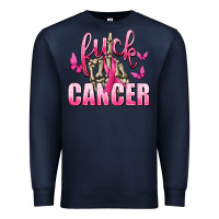 Navy Fuck Cancer with Butterflies Premium Sweatshirt - texasbilliewilder