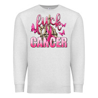 Oatmeal Heather Fuck Cancer with Butterflies Premium Sweatshirt - texasbilliewilder